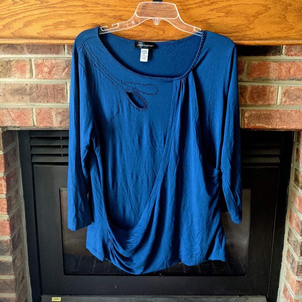 Cable & Gauge teal 3/4 sleeve top what size XL